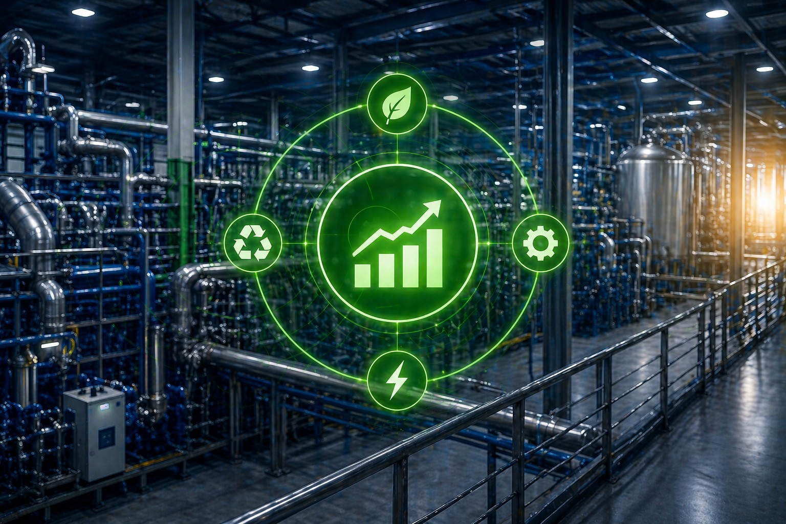 Industrial facility with power quality analysis for energy efficiency optimization